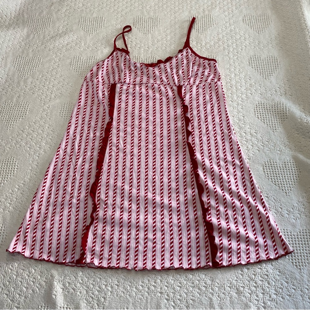 Personal Identity Stripped Candy Cane Babydoll Nightgown (L)